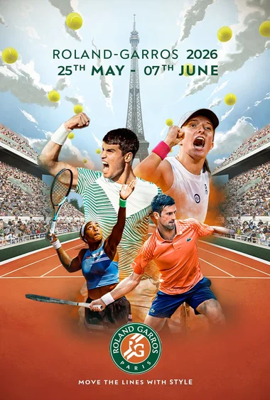 Clay-court tennis tournament artwork
